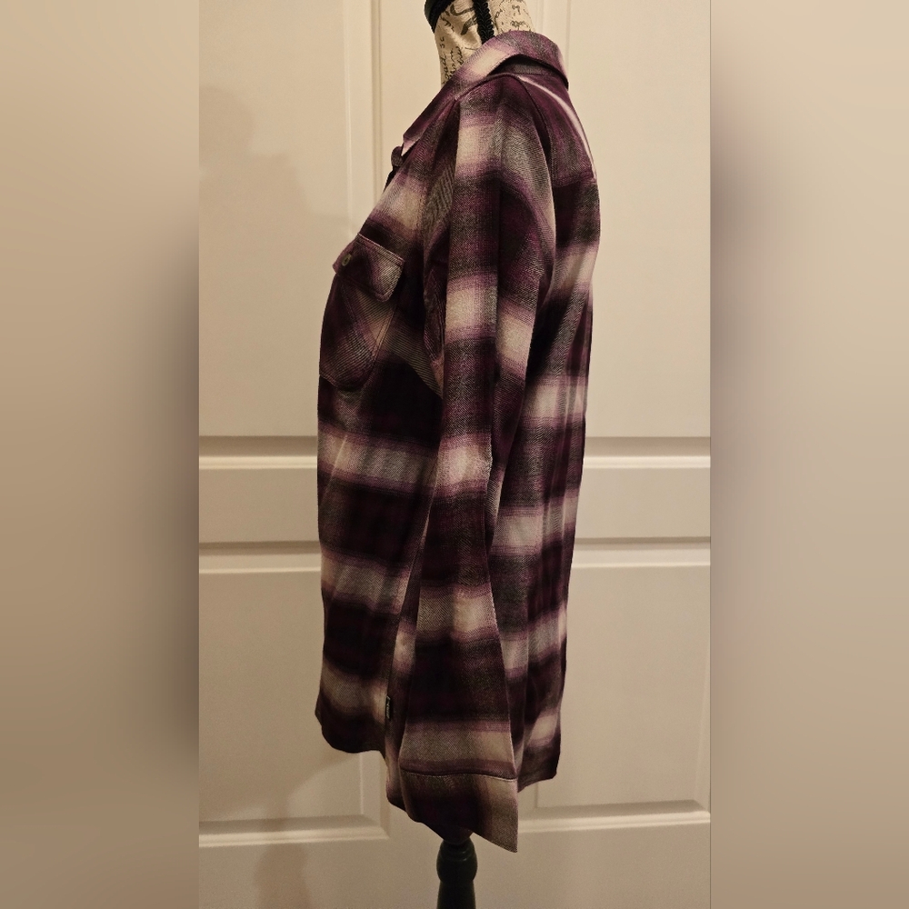 Eddie Bauer Firelight Flannel Blackberry Plaid Petite Small - Picture 7 of 9